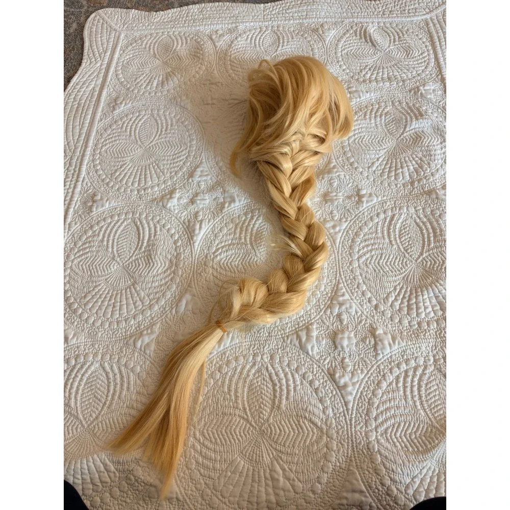 Long Blonde Braided Cosplay Costume Wig Girls Teens Elsa Frozen Dress Up